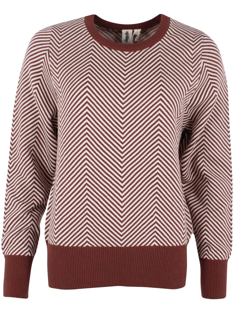 Danefox cotton sweater dk merlot/chalk-5