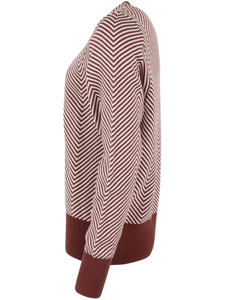 Danefox cotton sweater dk merlot/chalk-7