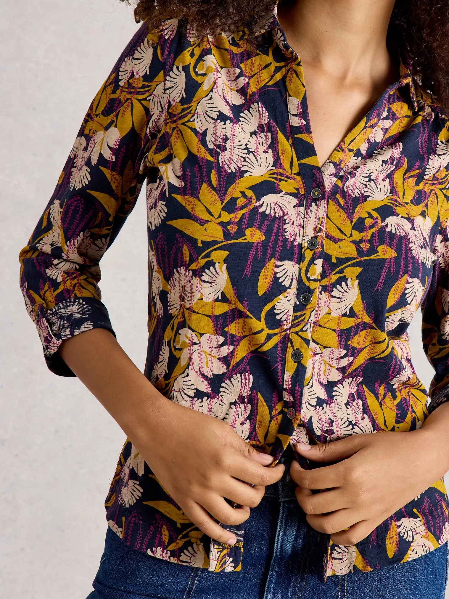 Annie Blouse Navy Multi-3