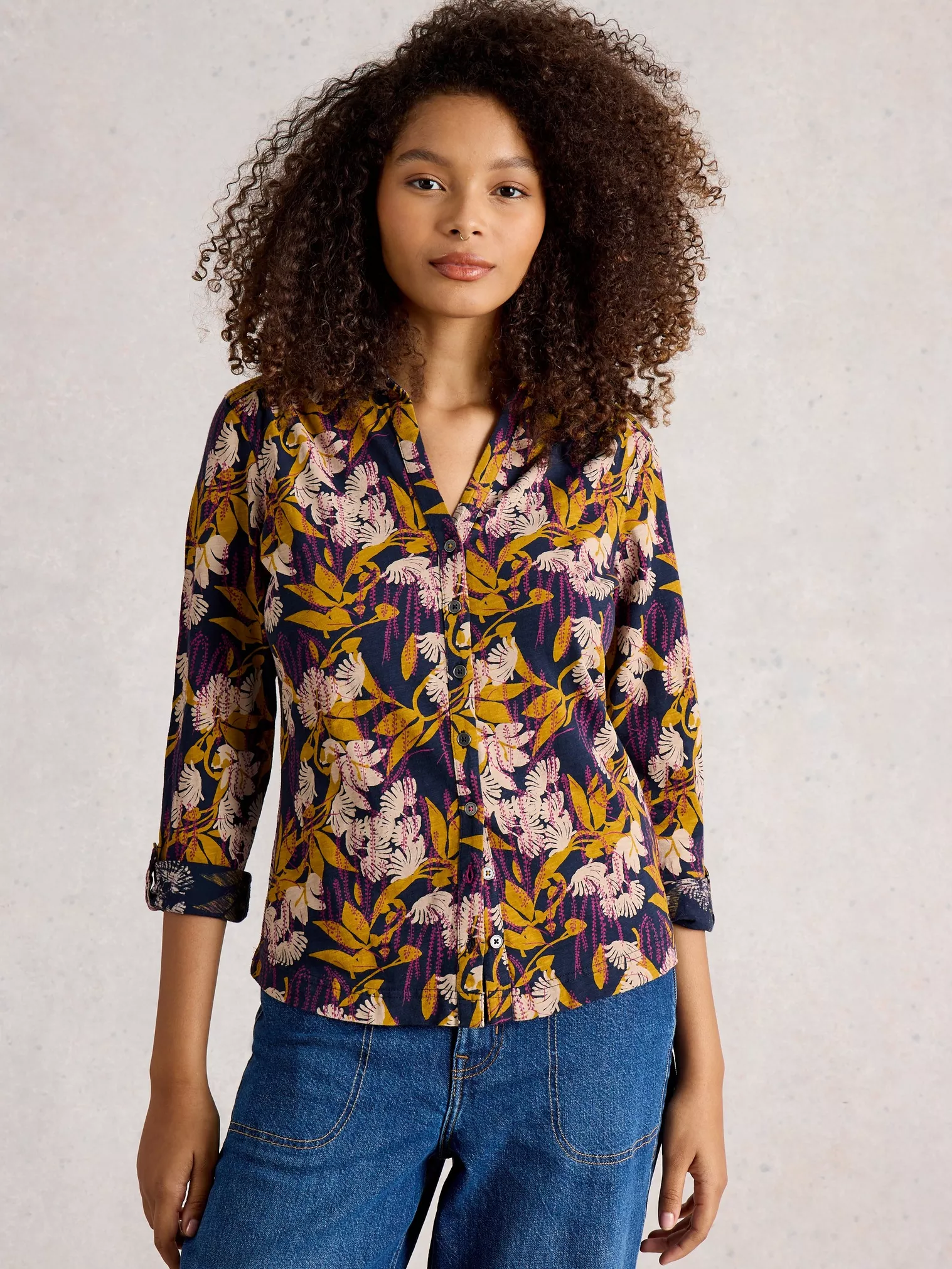 Annie Blouse Navy Multi-1