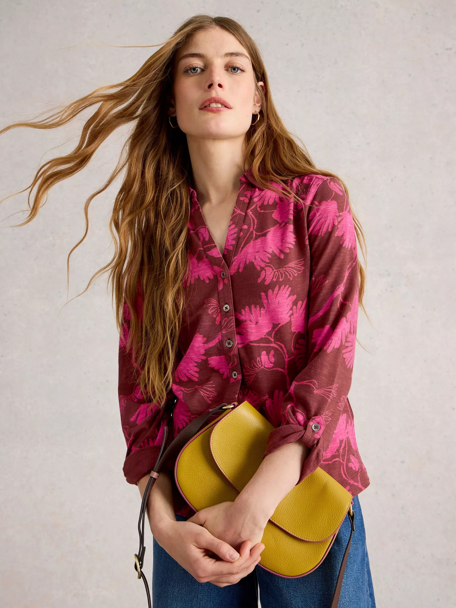 Annie jersey blouse plum pr-1