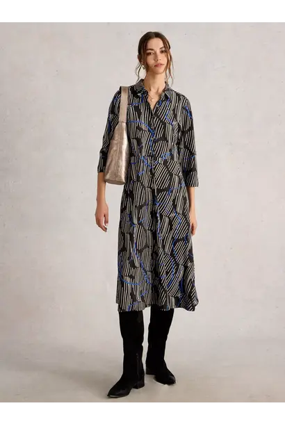 Rua Jersey Shirt dress black print
