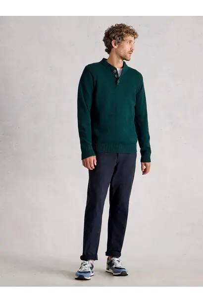 Milton Lambswool Henley dk green