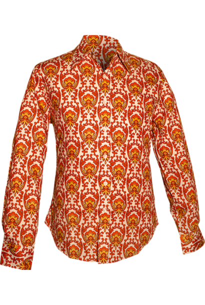 Wallpaper flower creme rust mustard