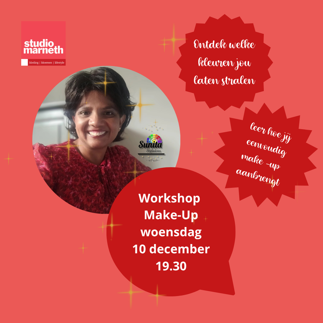 Make up workshop woensdag 10 december 19.30-1