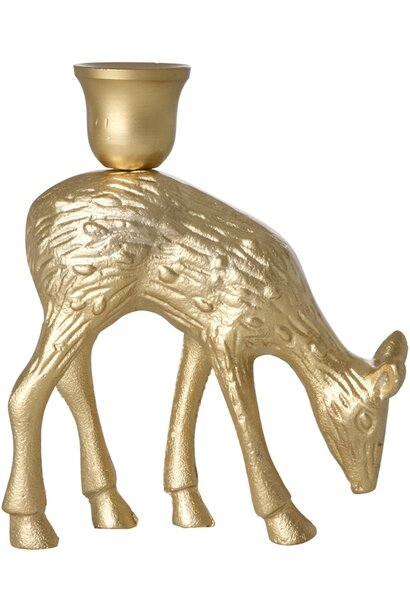 metal candleholder in deer shape Gold large