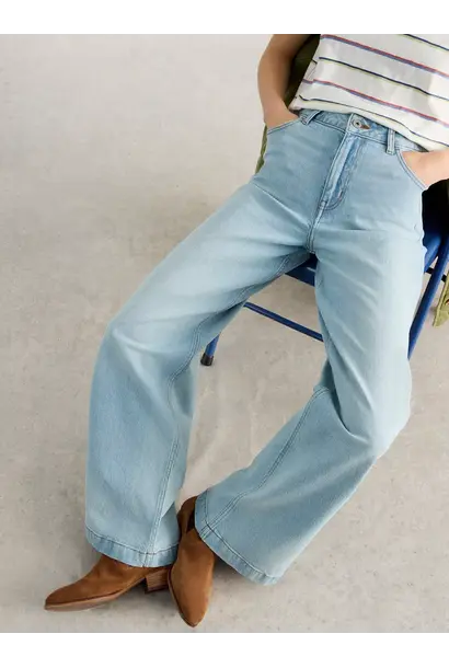 Ayla wide leg jeans, light denim