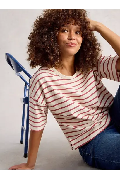 kate stripe tee ivory mlt