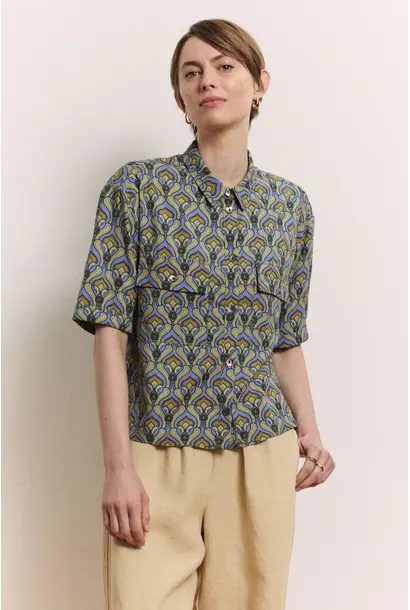 viscose blouse Anii (green tulip)