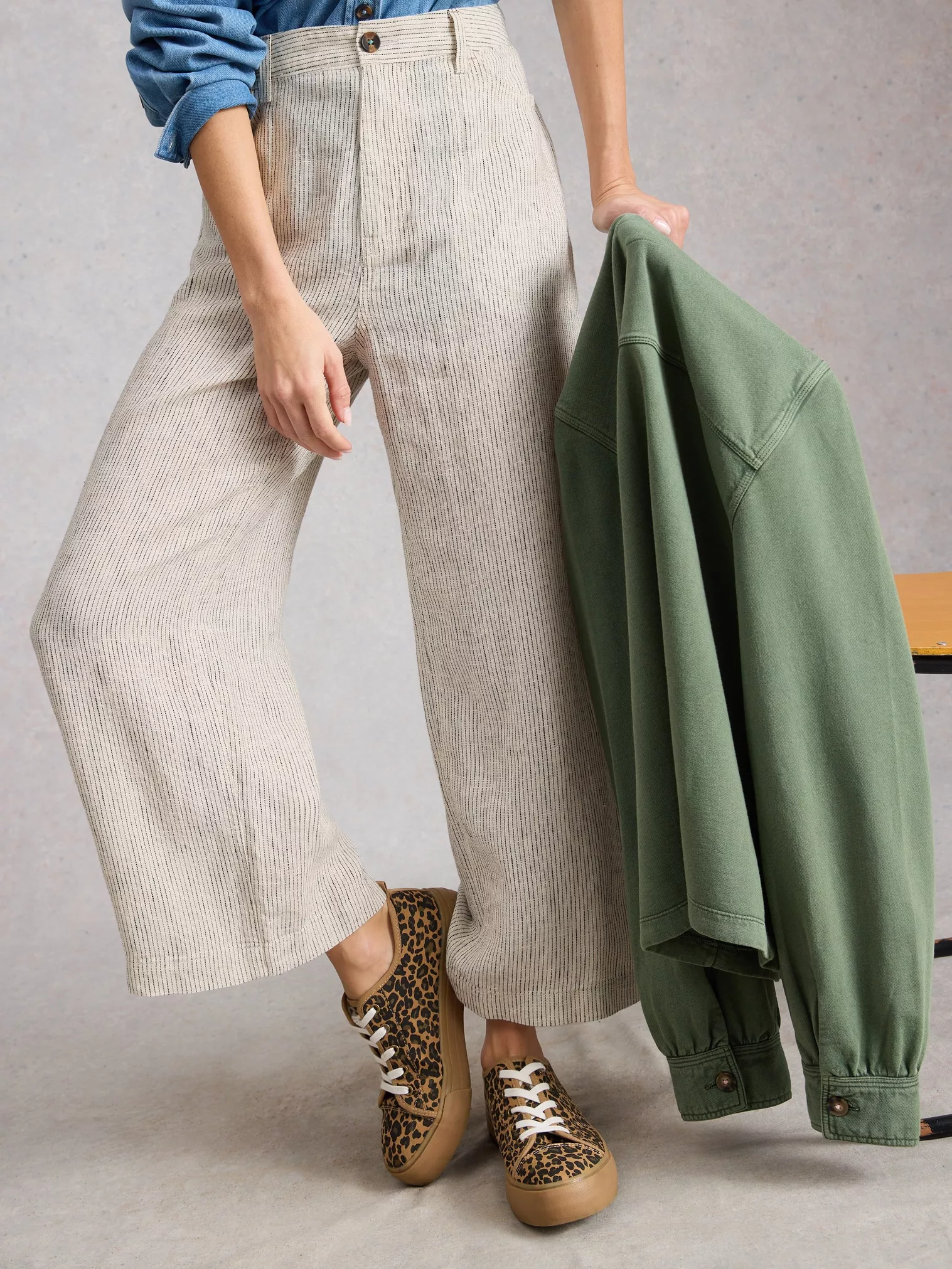 Tia Linen wide leg crop-1