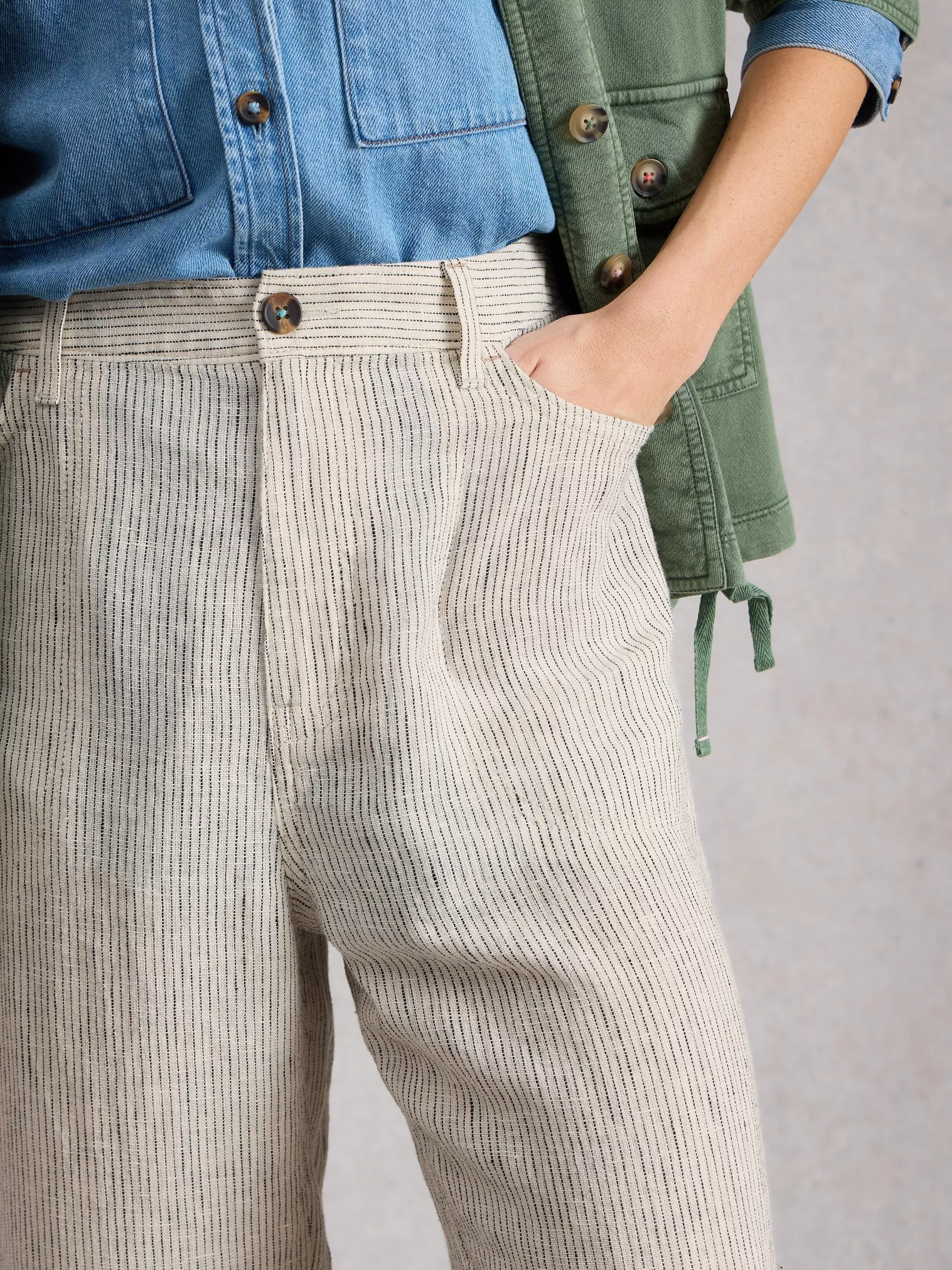 Tia Linen wide leg crop-3