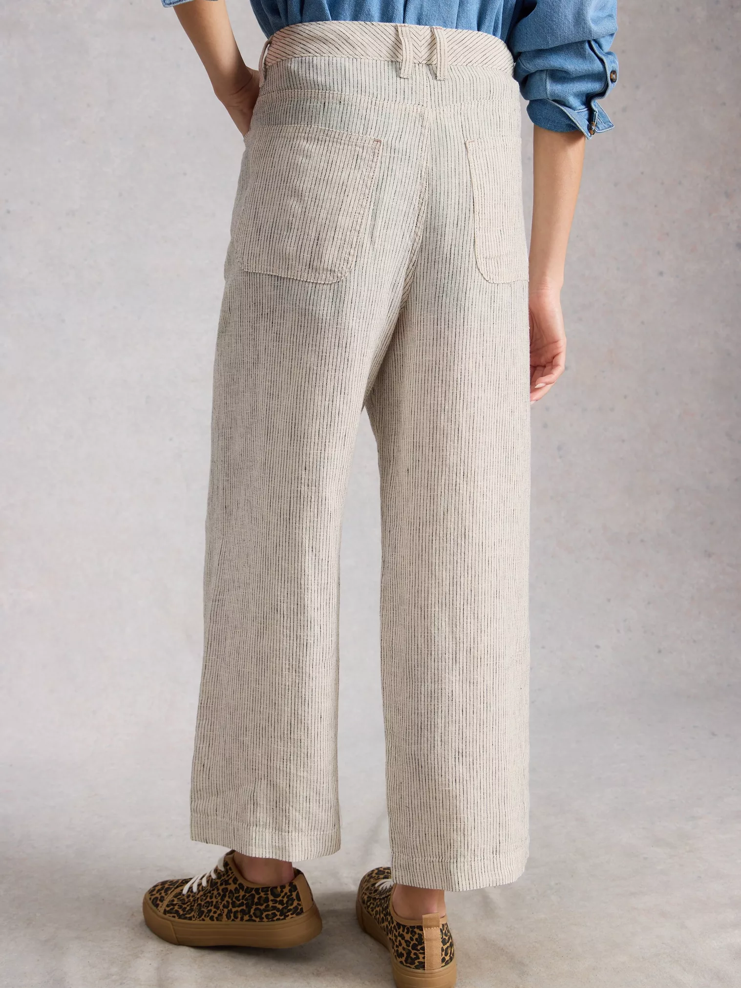 Tia Linen wide leg crop-4