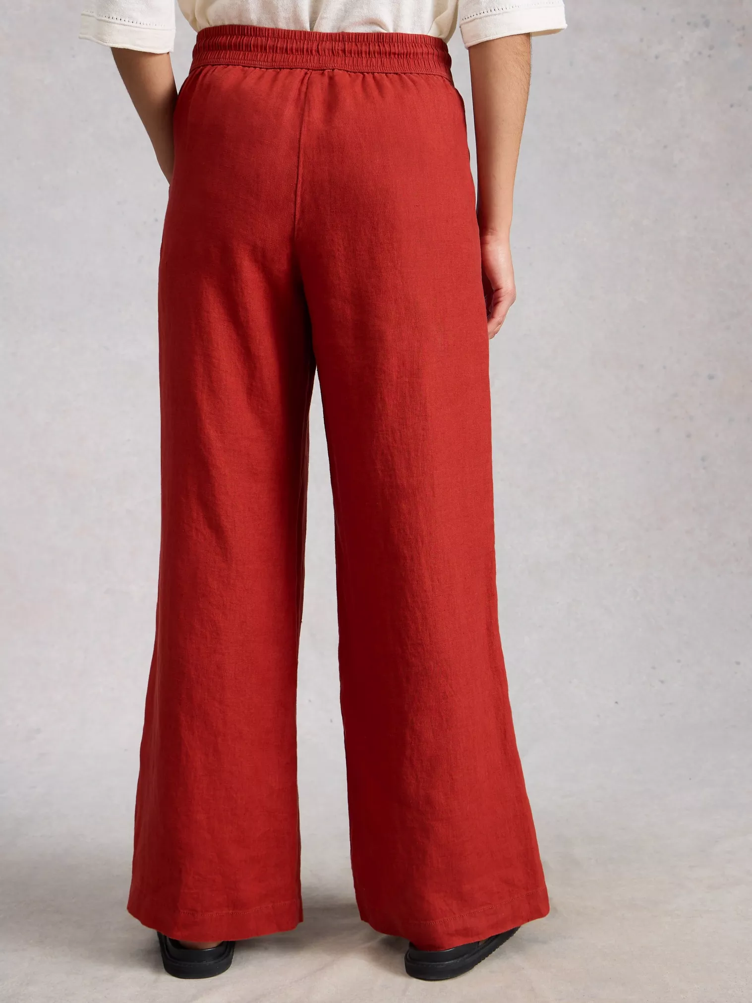 Ally linen wide leg mid red-4