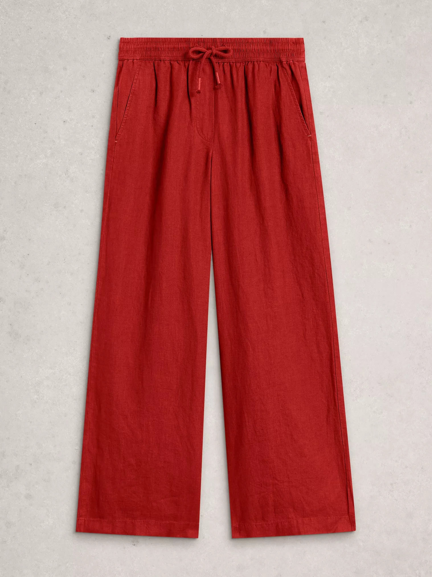 Ally linen wide leg mid red-5