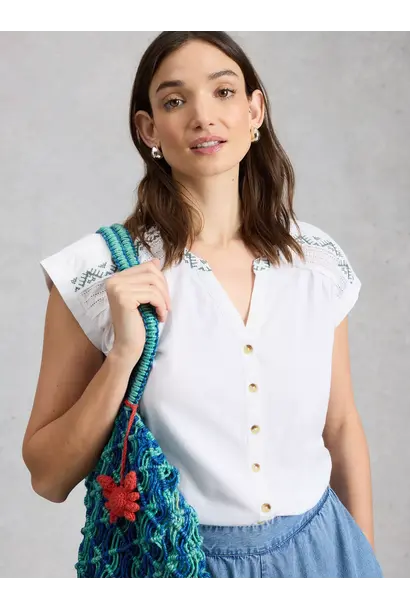 billie emb button shirt