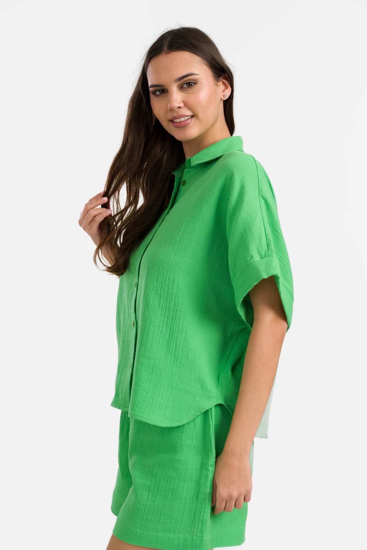 Jill Blouse, crinkle green-2