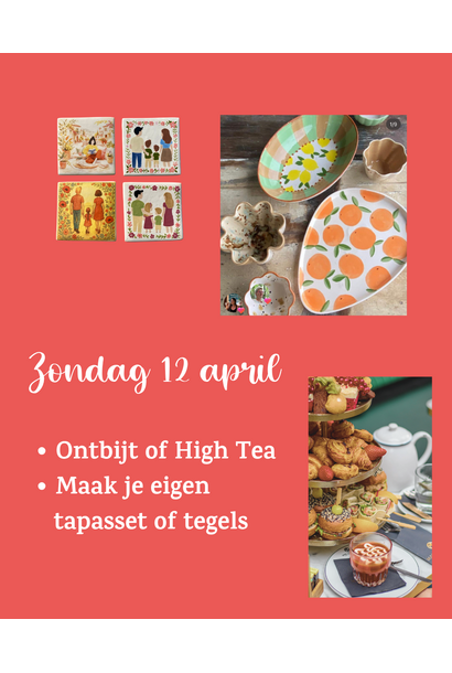 Tegels maken, hightea en shoppen 14.00