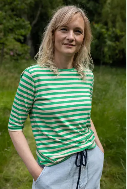 Danemanna Modal tee green/light beige