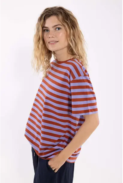 danebasic boxy tee light lilac/chili