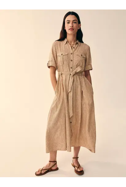 Tiff Linen Blend Shirt dress