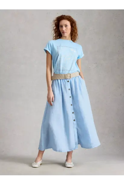 riley linen midi skirt