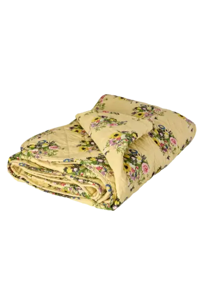 quilt blanket met retro bouquet print