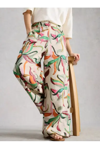 sasha wide leg linen trouser nat pr