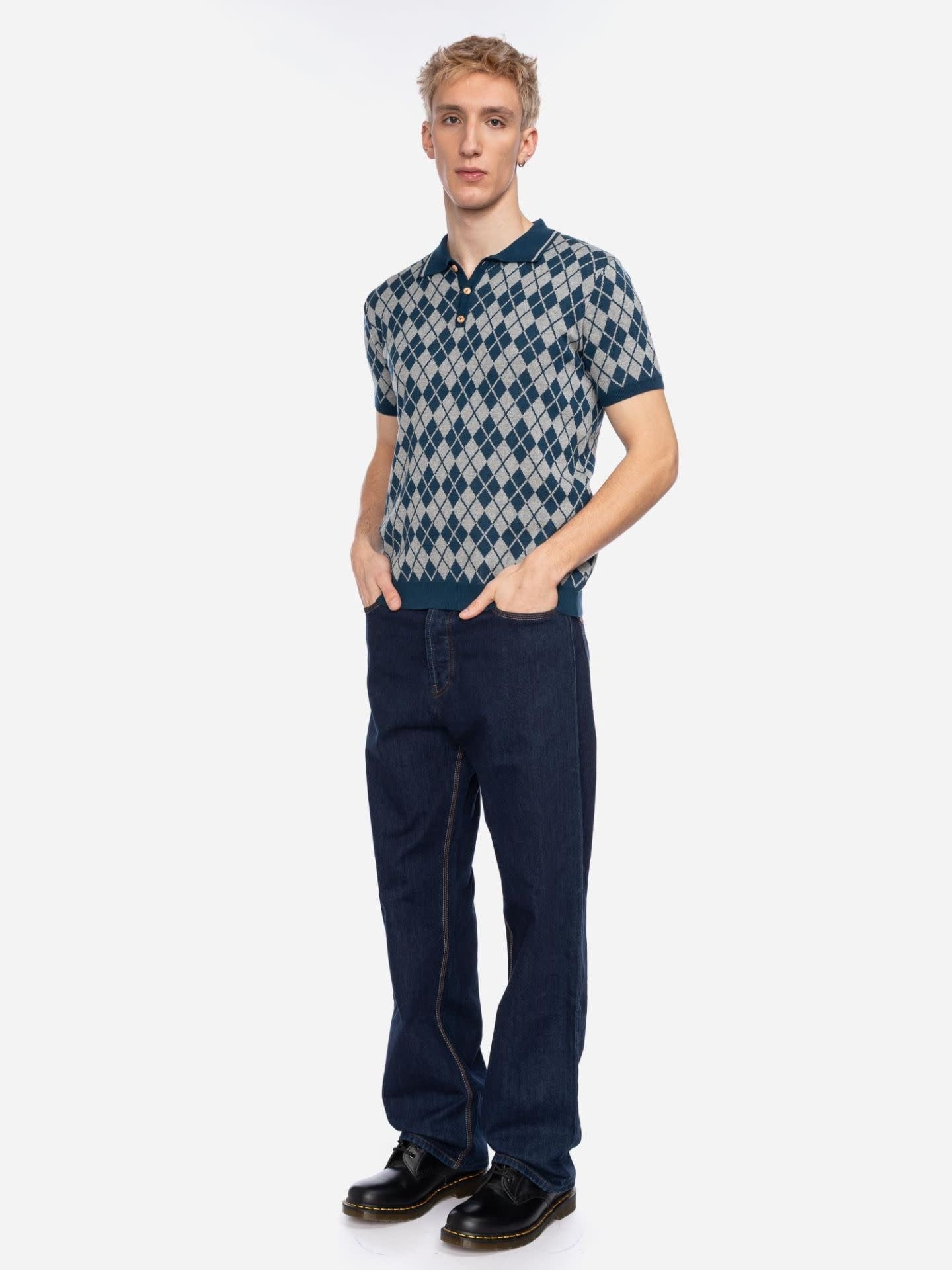 ATO Berlin Maron Polo Heren | Navy/grijs bio katoen-3