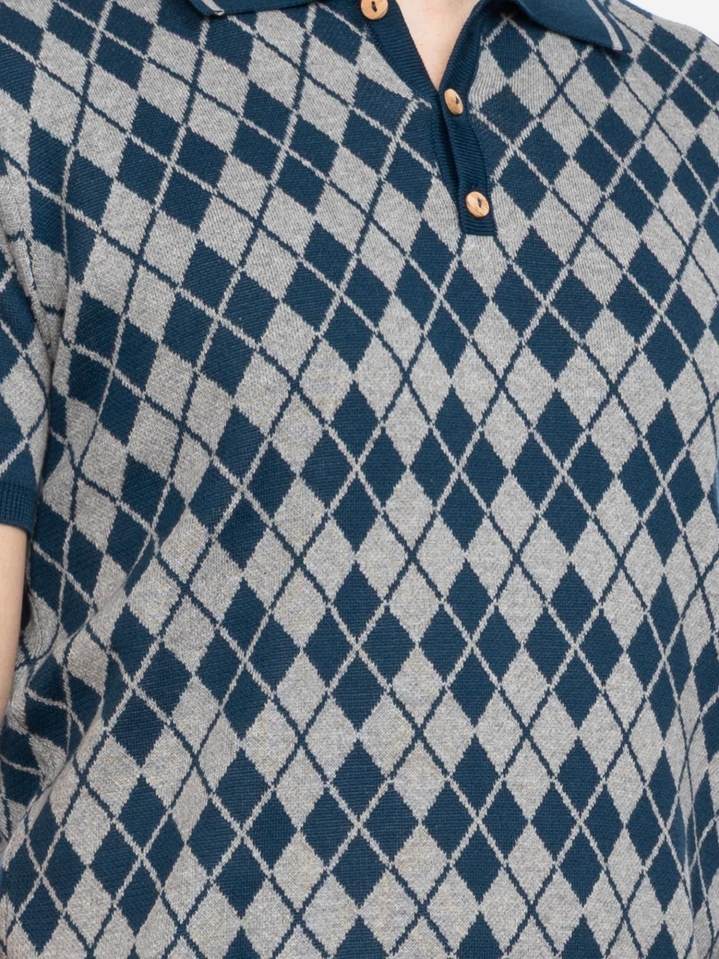 ATO Berlin Maron Polo Heren | Navy/grijs bio katoen-4