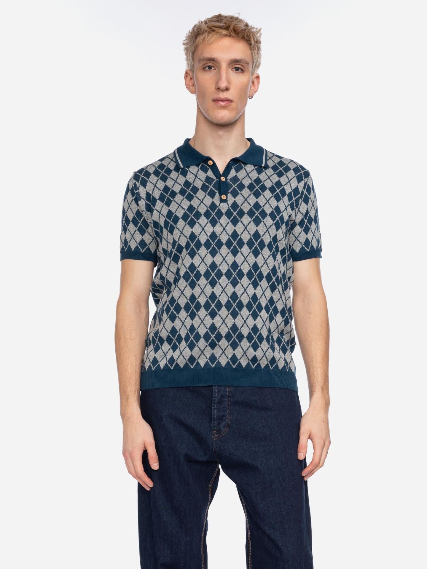 ATO Berlin Maron Polo Heren | Navy/grijs bio katoen-5
