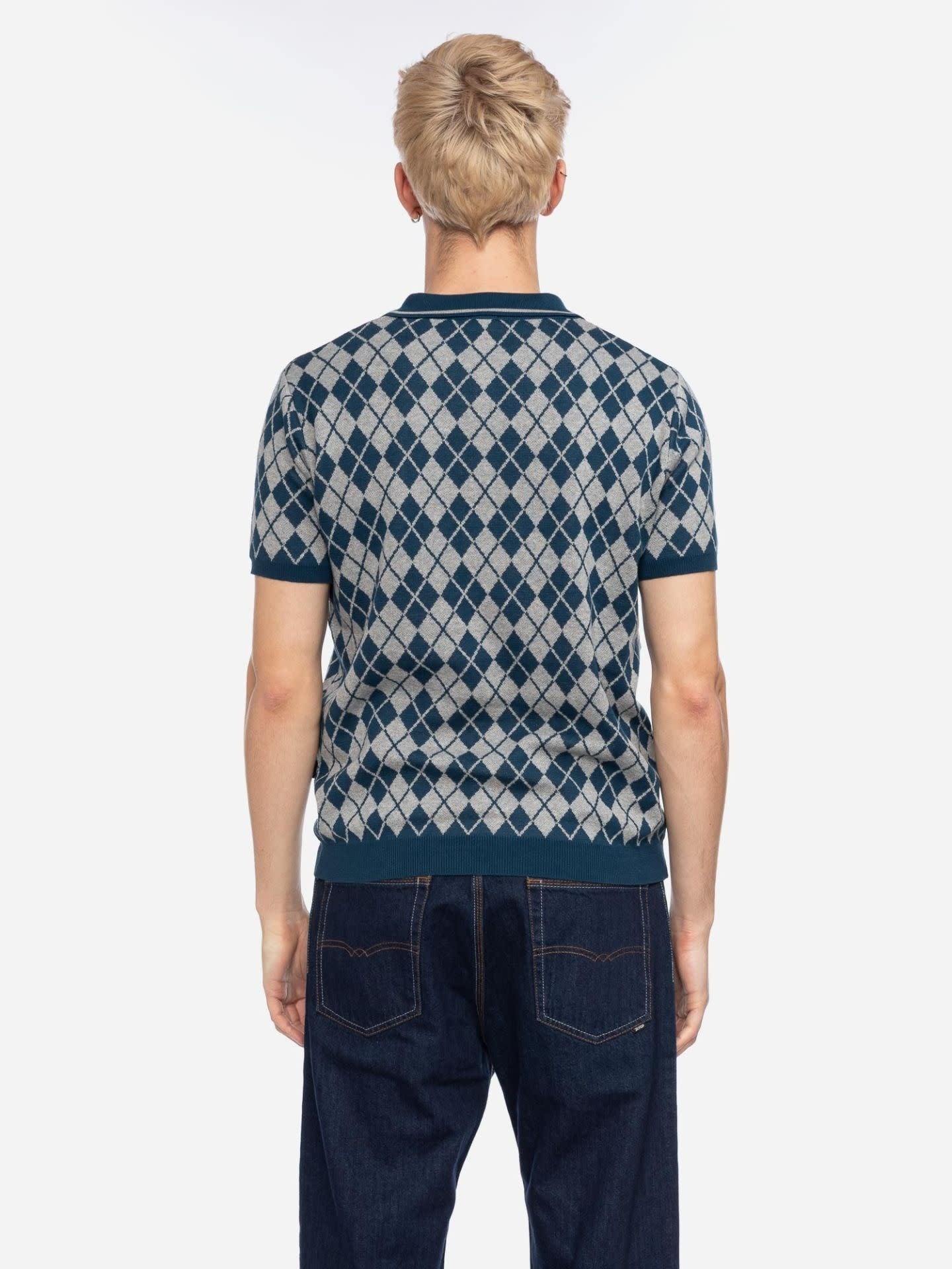 ATO Berlin Maron Polo Heren | Navy/grijs bio katoen-6