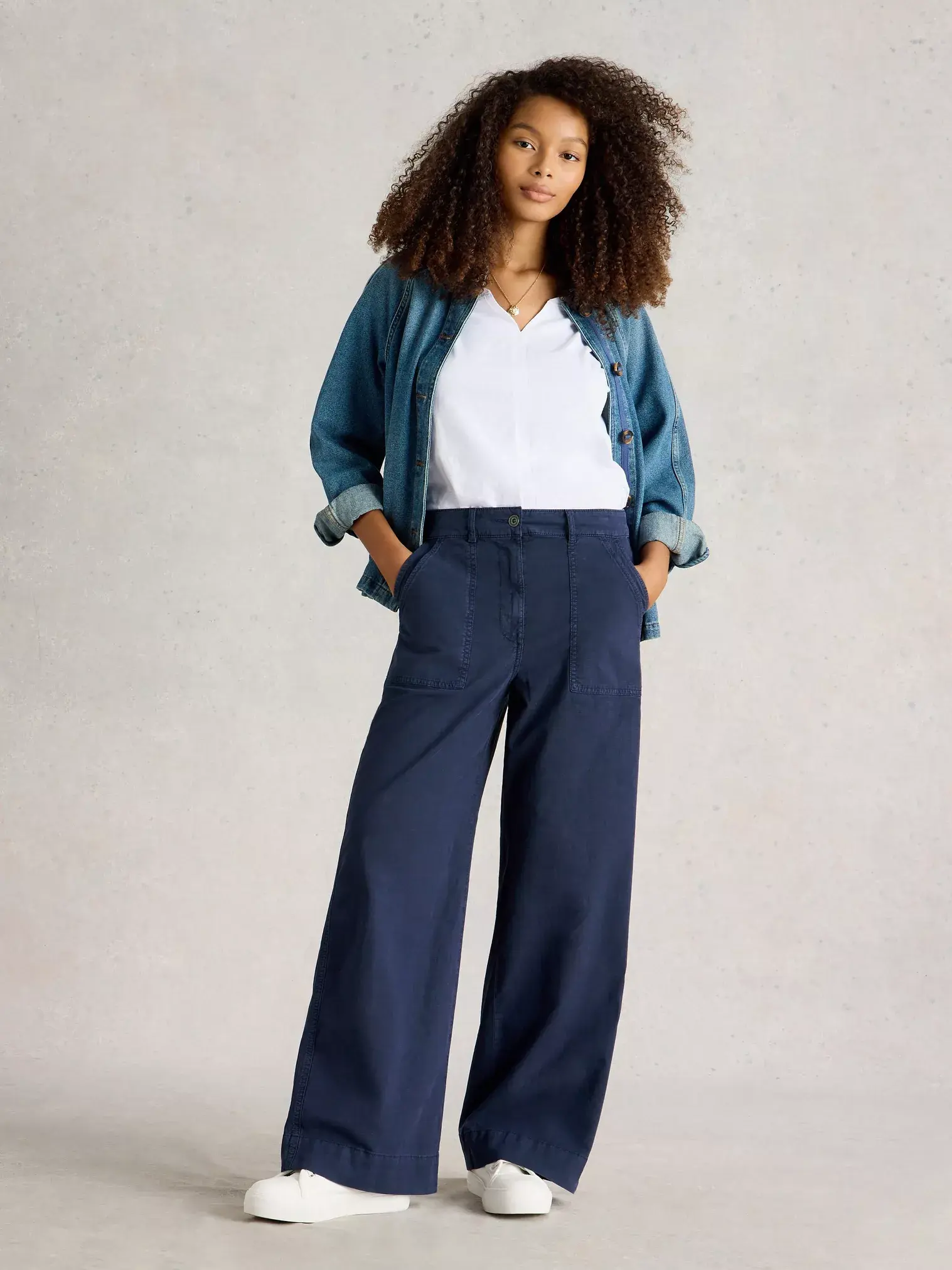 twister chino wide leg donkerblauw-2