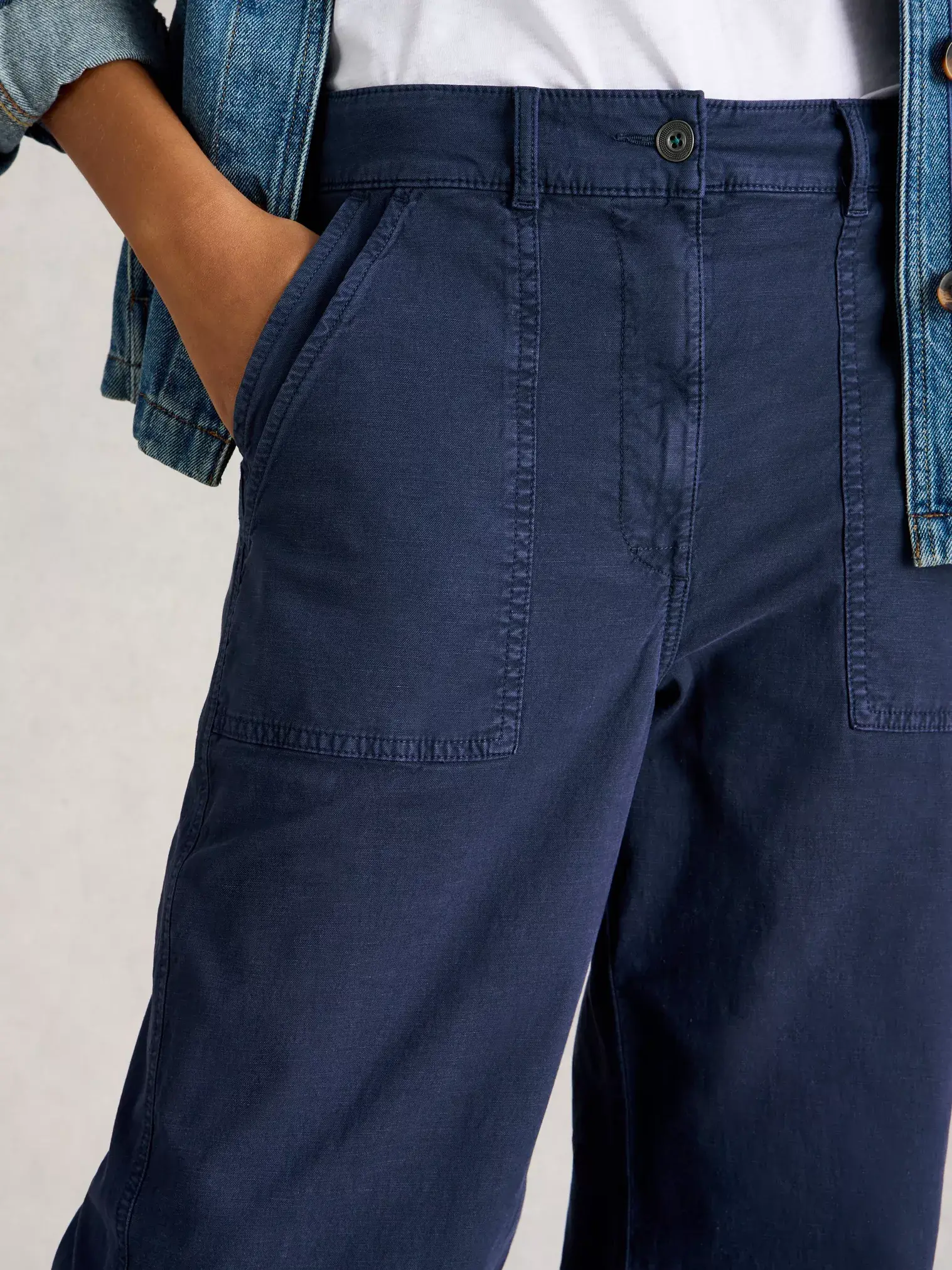 twister chino wide leg donkerblauw-3