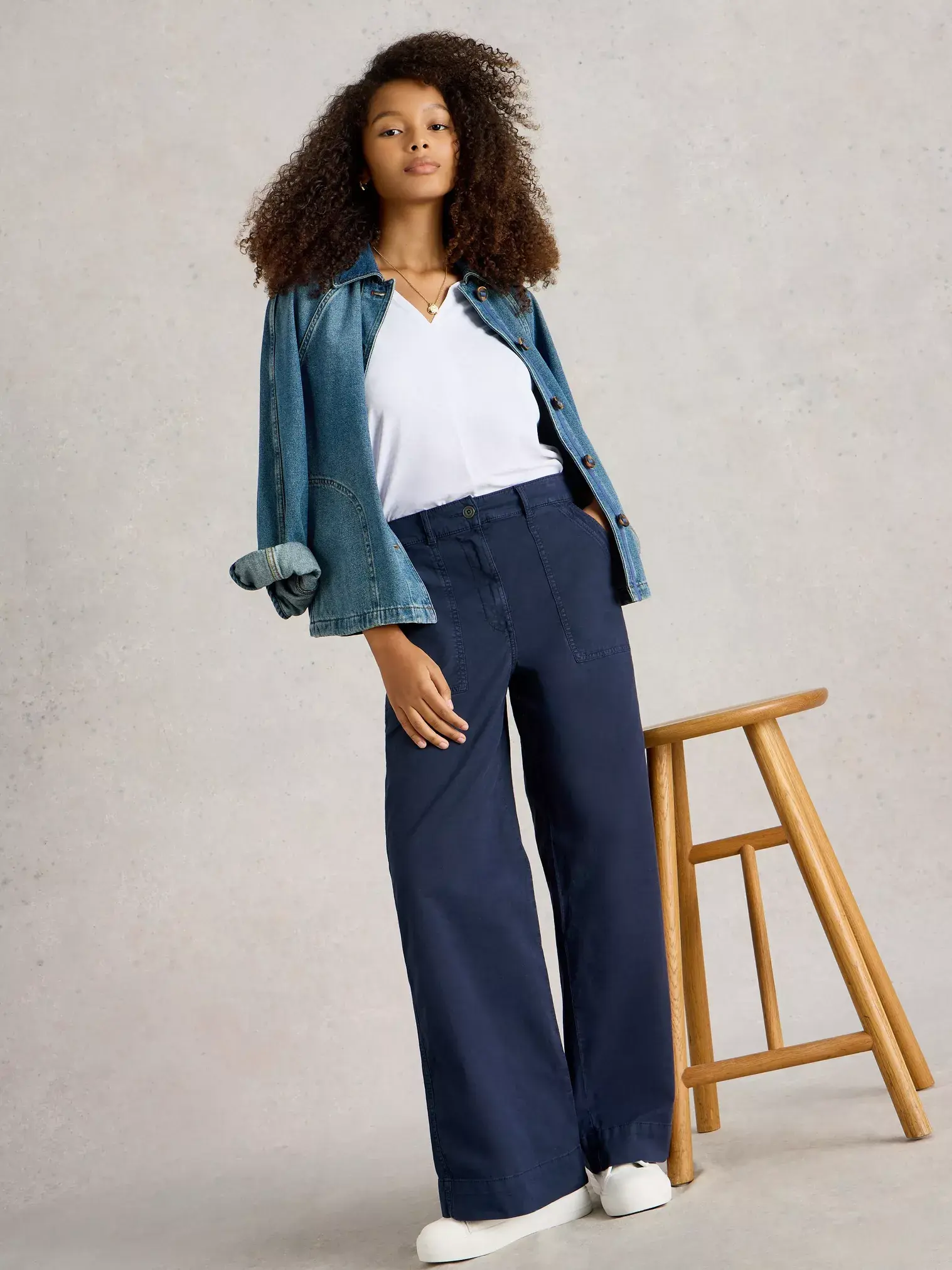 twister chino wide leg donkerblauw-1