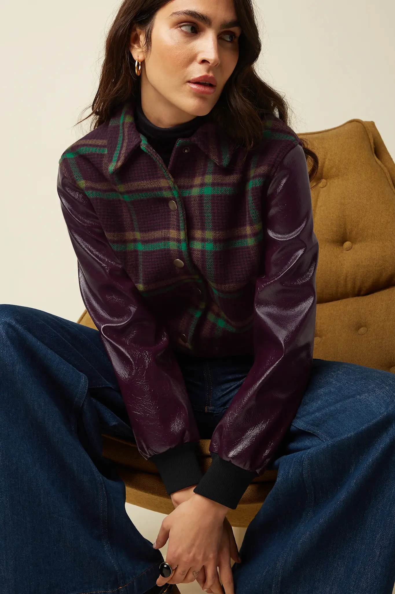 Billie basebal jacket vera check-1