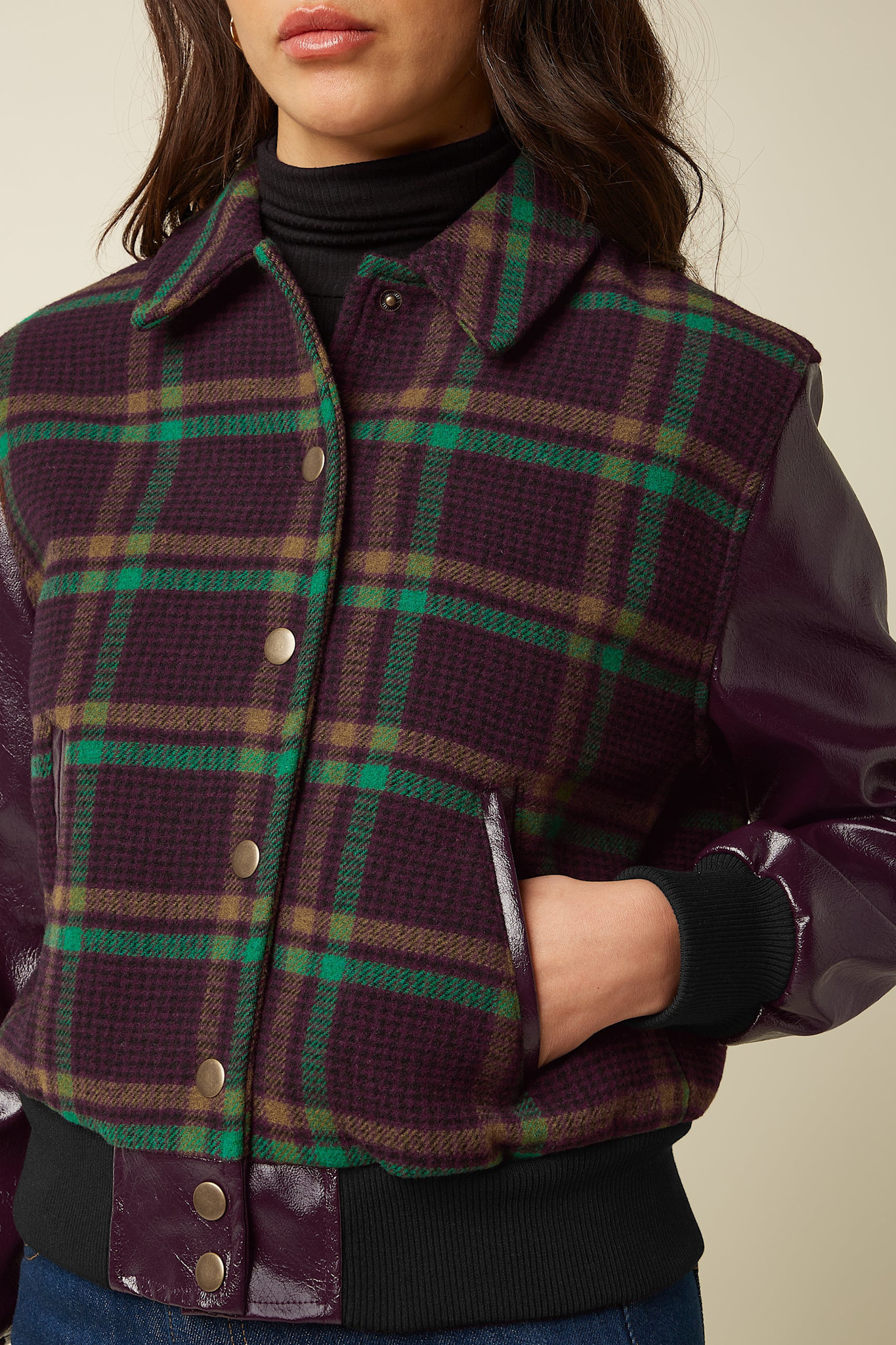 Billie basebal jacket vera check-2