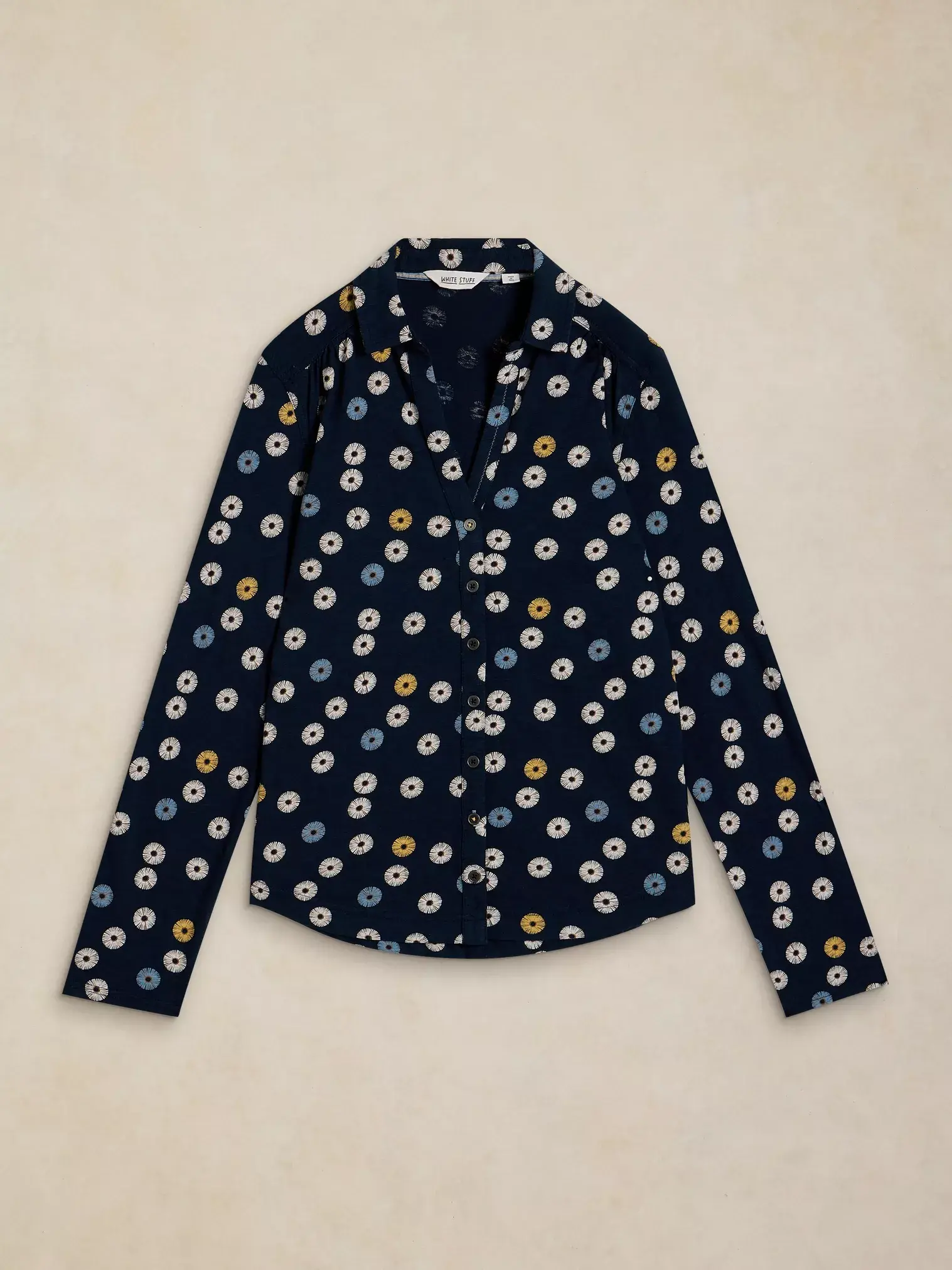 annie jersey shirt navy met bloemenprint-4