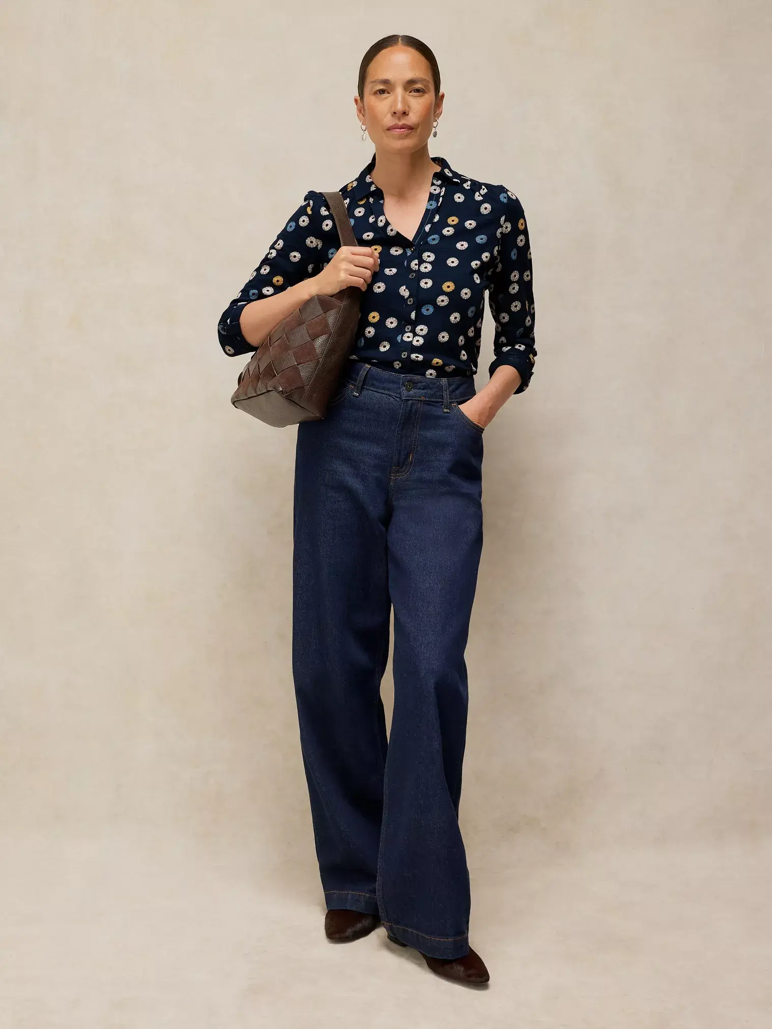annie jersey shirt navy met bloemenprint-6
