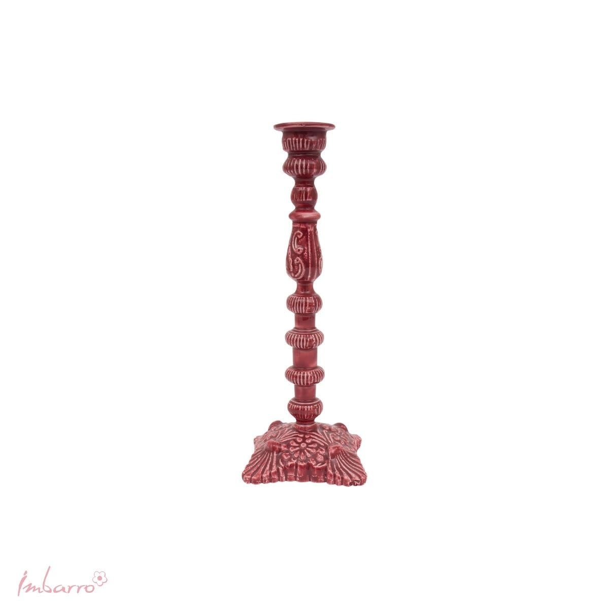 Imbarro Kandelaar Loren Burgundy | Metaal 30 cm-1