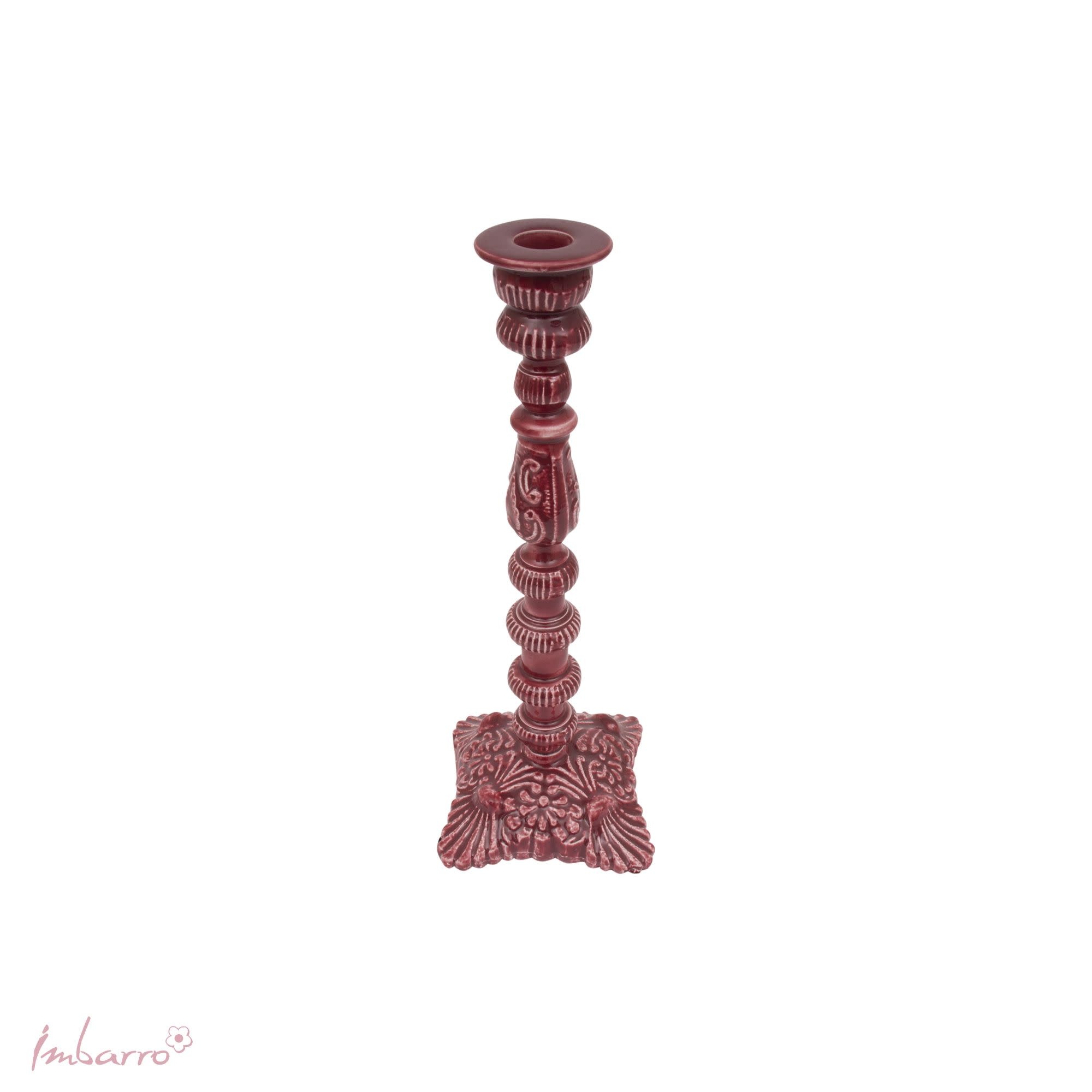 Imbarro Kandelaar Loren Burgundy | Metaal 30 cm-2