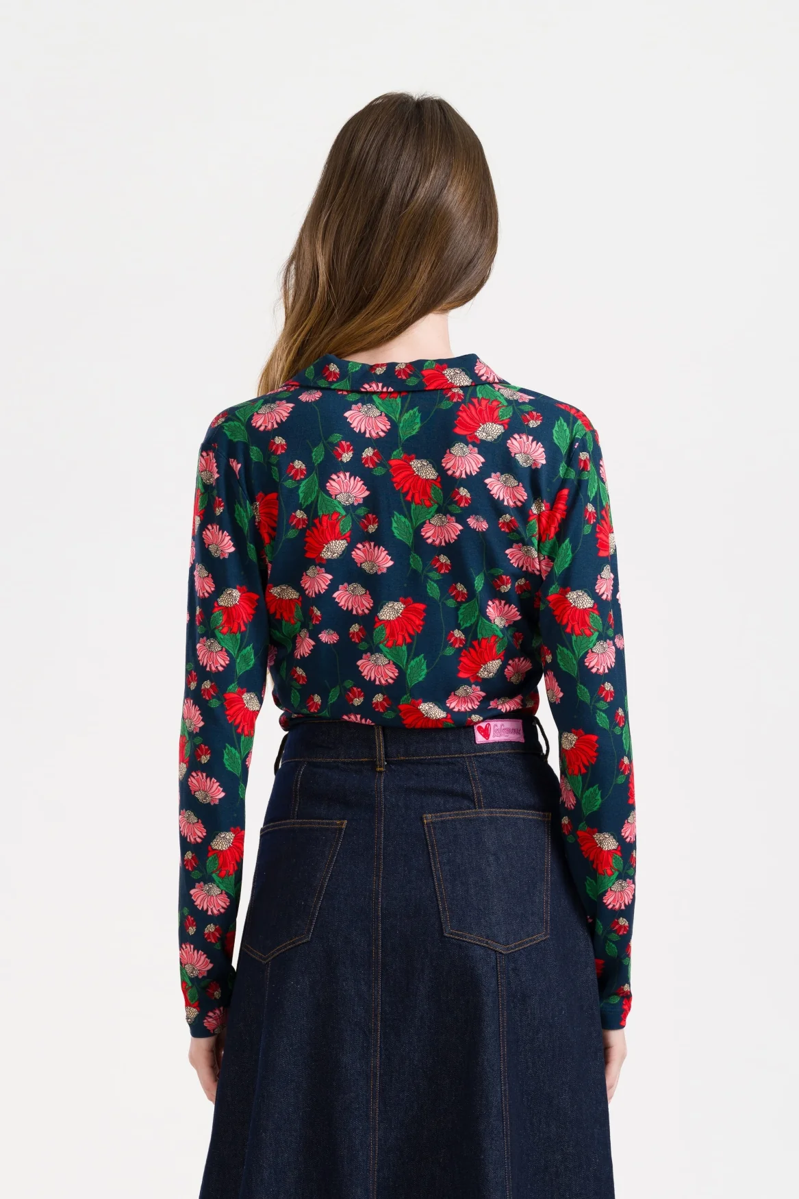 Lena Blouse LS Scarlet Serenade navy peony-3