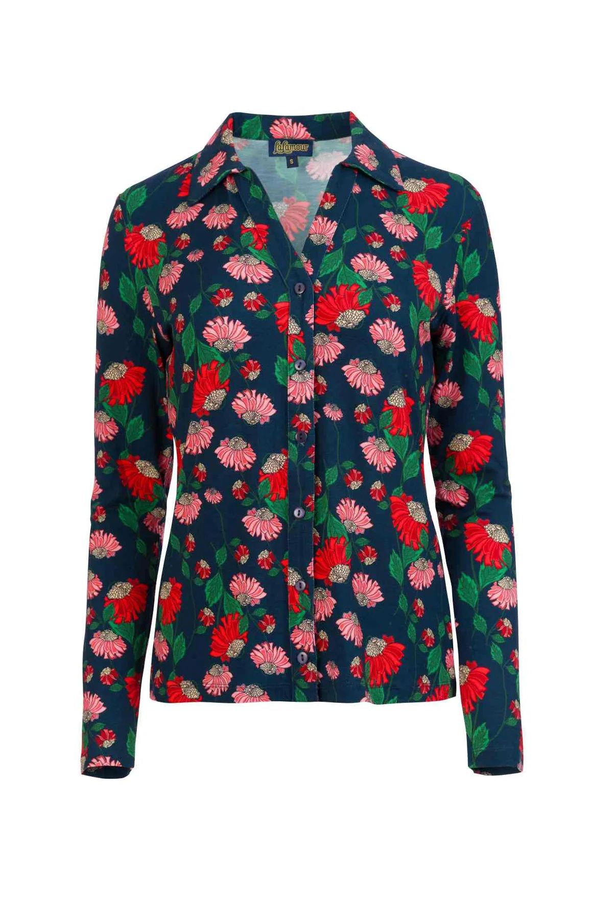 Lena Blouse LS Scarlet Serenade navy peony-4
