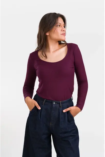 Ella top LS Jersey rib