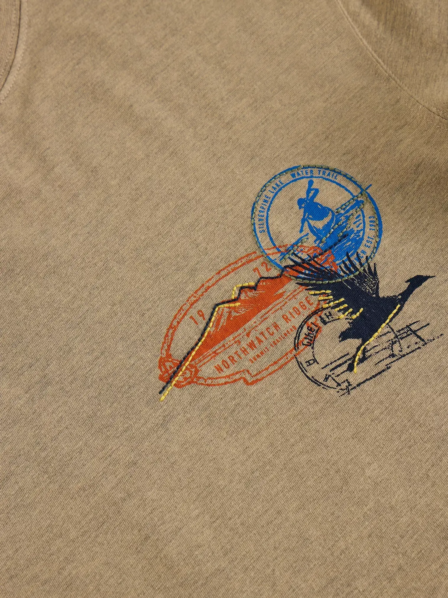 Abersoch embroidered tee nat mlt-3