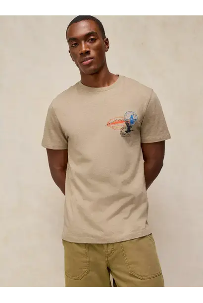 Abersoch embroidered tee nat mlt