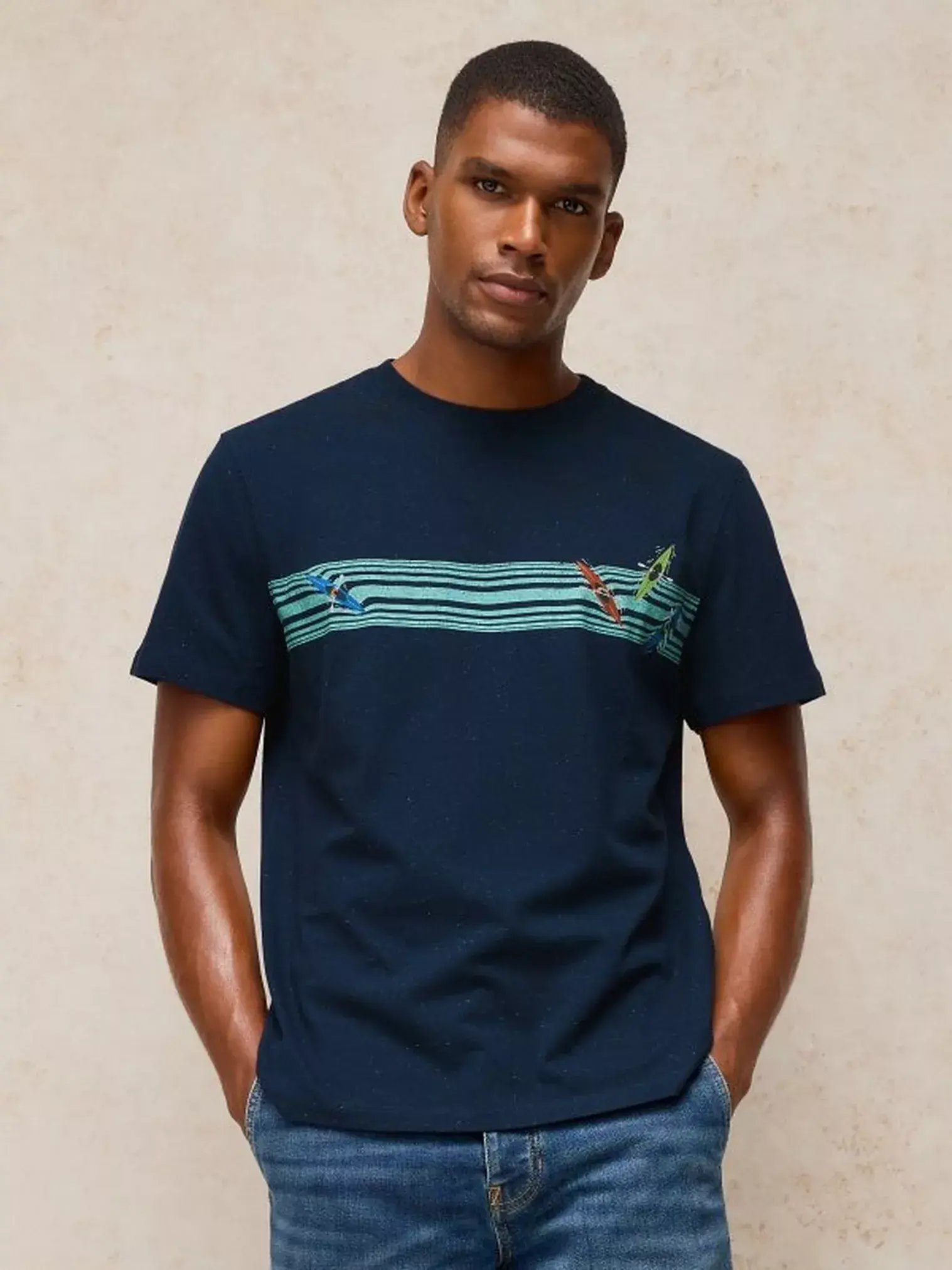 Abersoch graphic tee navy pr-1