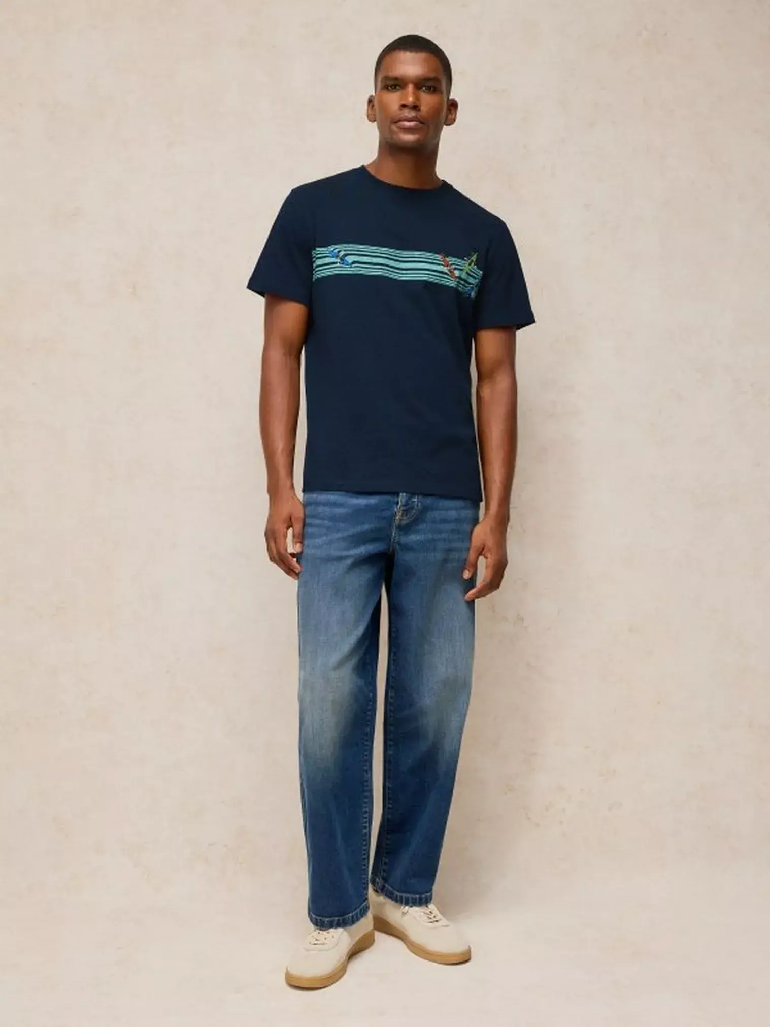Abersoch graphic tee navy pr-3