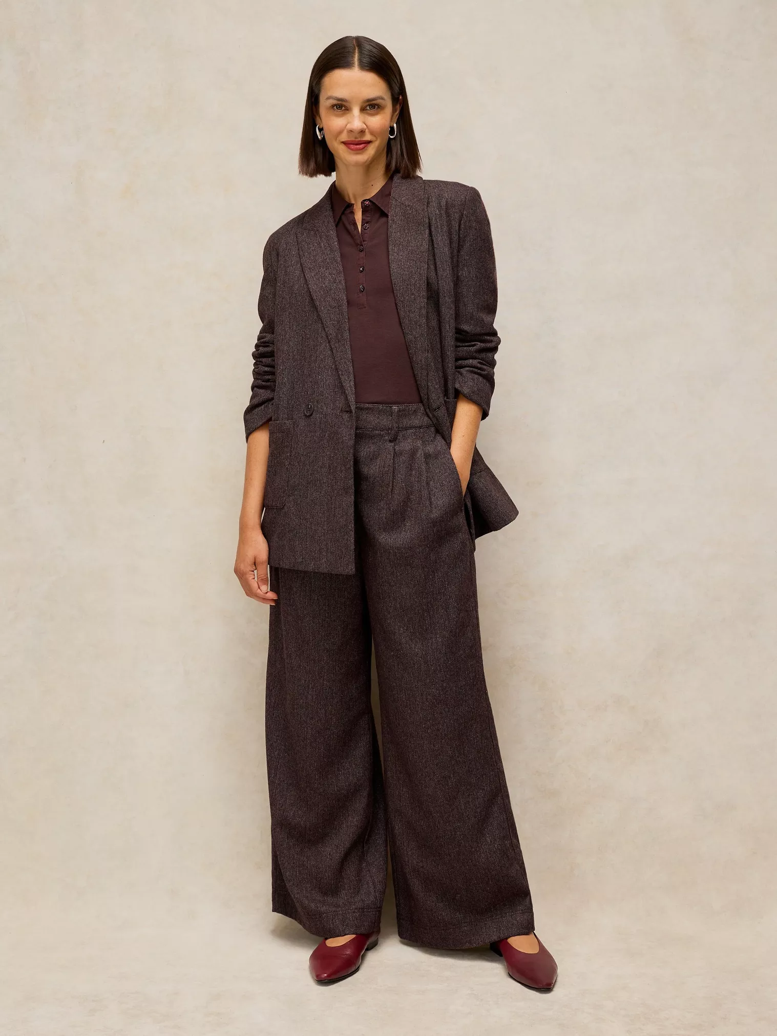 sahsa tweedy wide leg trousers-7