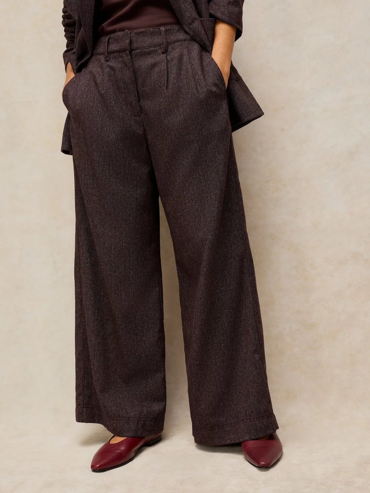 sahsa tweedy wide leg trousers-1