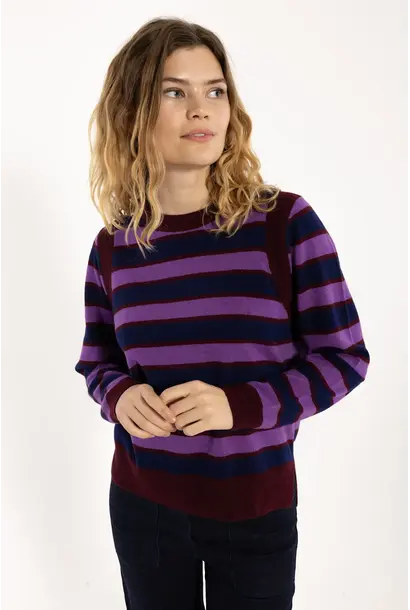 Daneverse Merino wool sweater deep blue/ purple